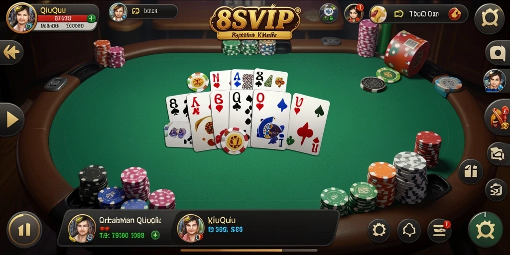 Screenshot dari gameplay QiuQiu yang seru di 8SVIP.