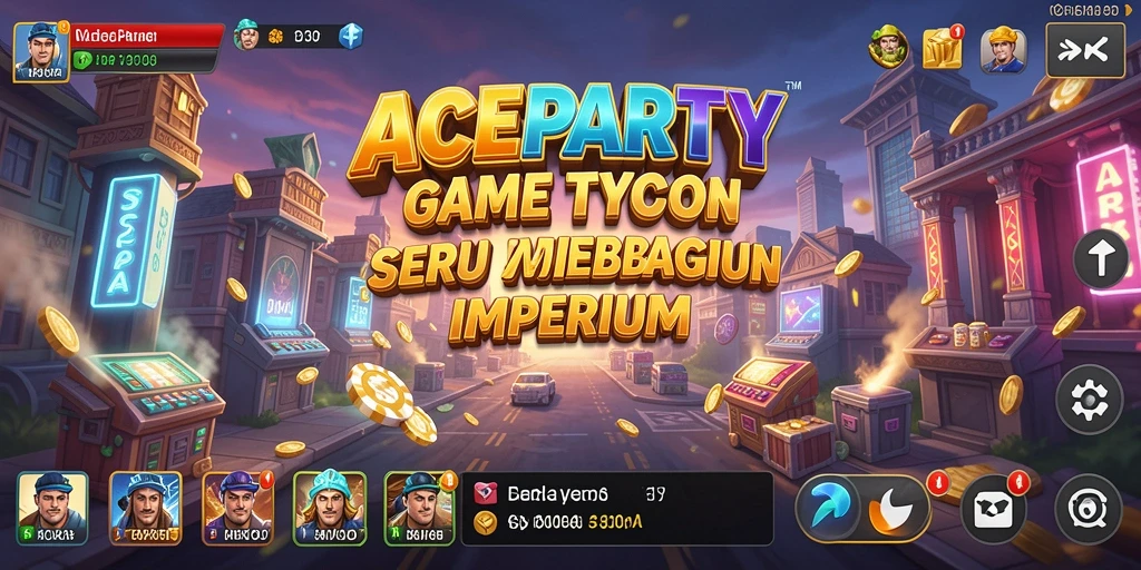 Tampilan gameplay ACEPARTY yang menarik dengan elemen Tycoon.