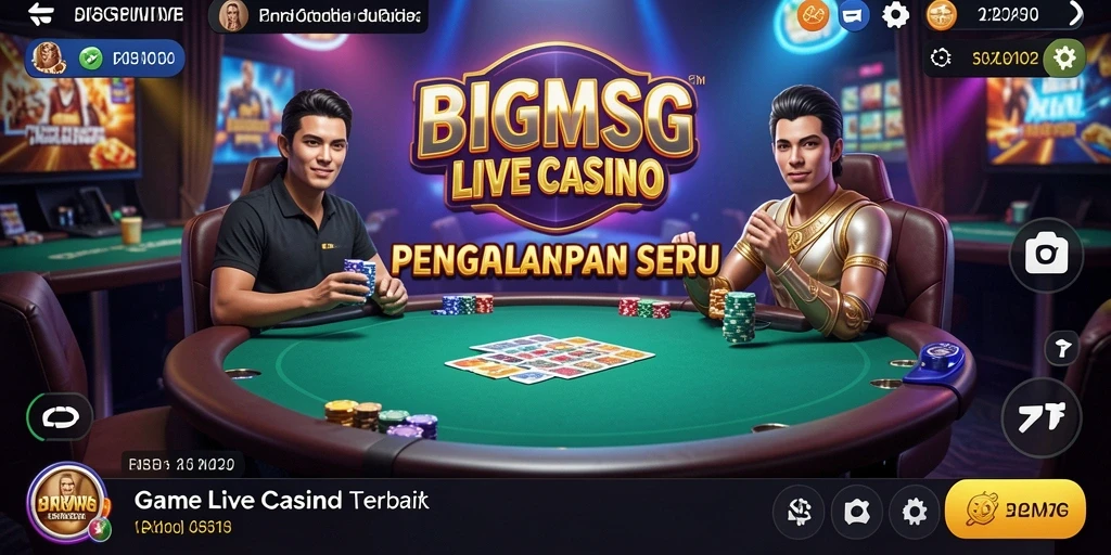 Gameplay mendebarkan di aplikasi Live Casino BIGMSG.