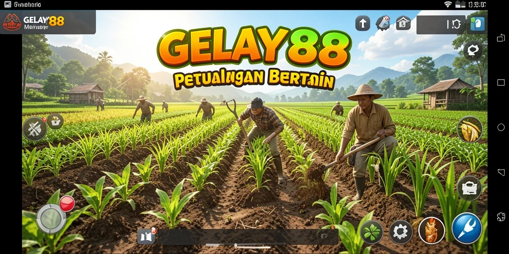 Tampilan gameplay <strong>GELAY88</strong> yang seru dengan aktivitas bertani yang menantang.