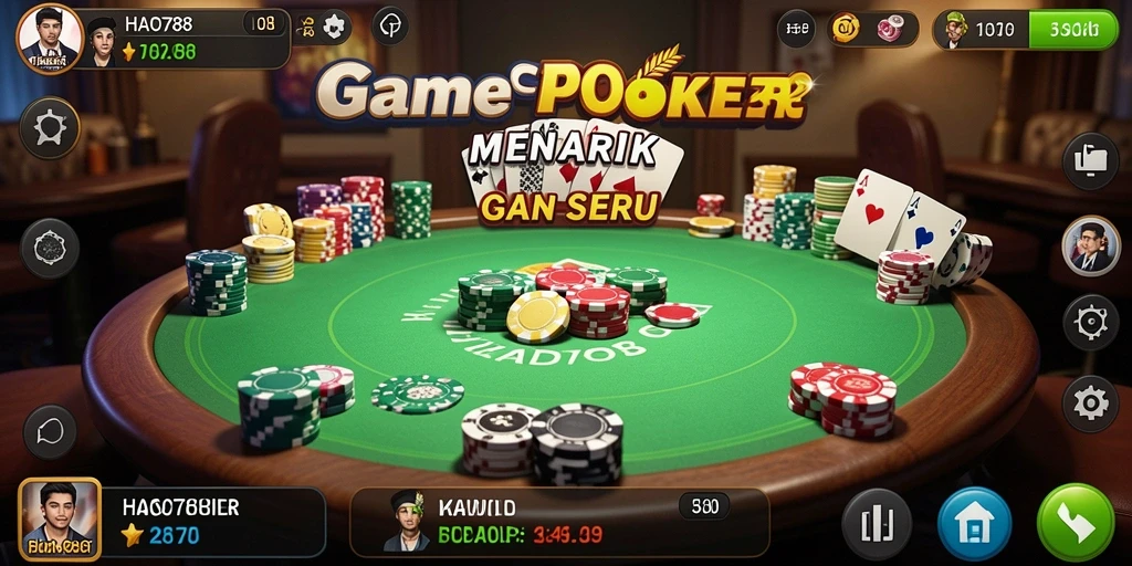 Tampilan menarik dari gameplay Poker di HAO788.
