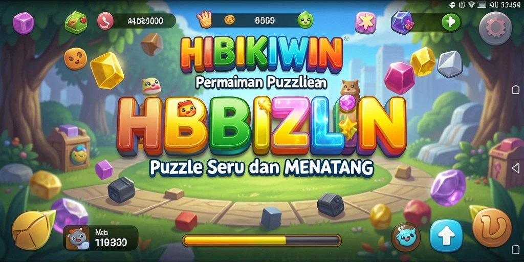 Tampilan gameplay HIBIKIWIN dengan tantangan puzzle yang menarik.