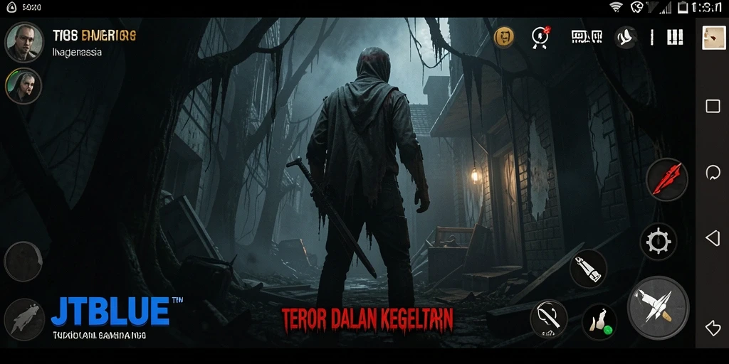 Tangkapan layar menampilkan suasana mencekam dari gameplay JTBLUE.