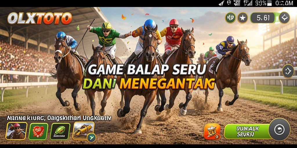 Screenshot gameplay OLXTOTO menampilkan aksi balap yang mendebarkan.
