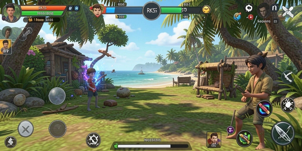 Screenshot gameplay RK55 yang menampilkan suasana santai dan mengasyikkan.