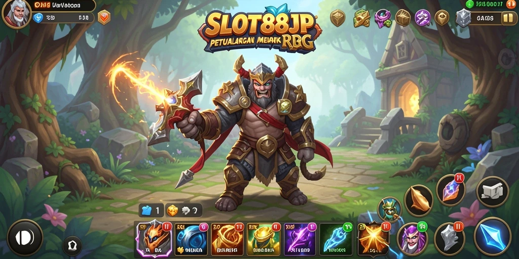 Gameplay seru di SLOT88JP dengan karakter yang berpetualang.