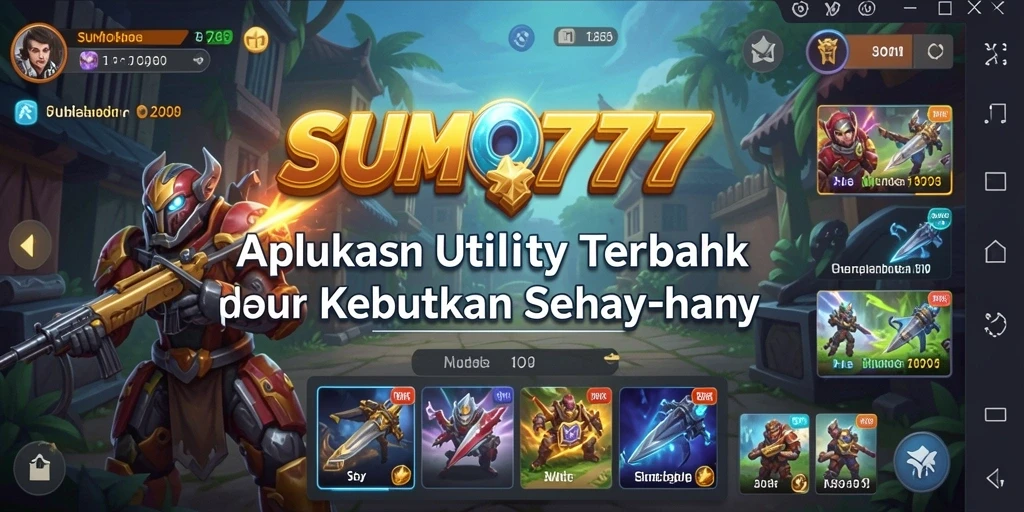 Tampilan pengguna utama SUMO777 yang menampilkan berbagai fitur Utility.