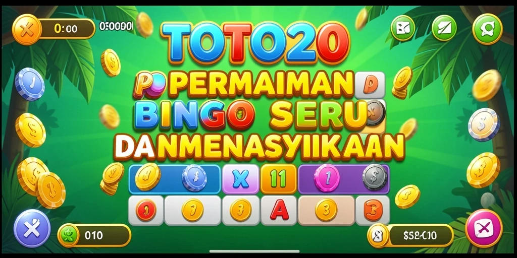 Screenshot gameplay TOTO20 menampilkan suasana meriah permainan Bingo.