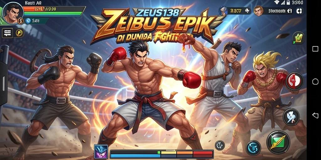 Tangkapan layar dari gameplay seru dalam ZEUS138 di arena Fighting.
